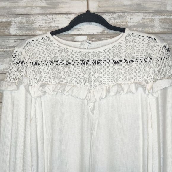 White Patchwork Lace Long Sleeve Top NEW - Picture 5 of 9